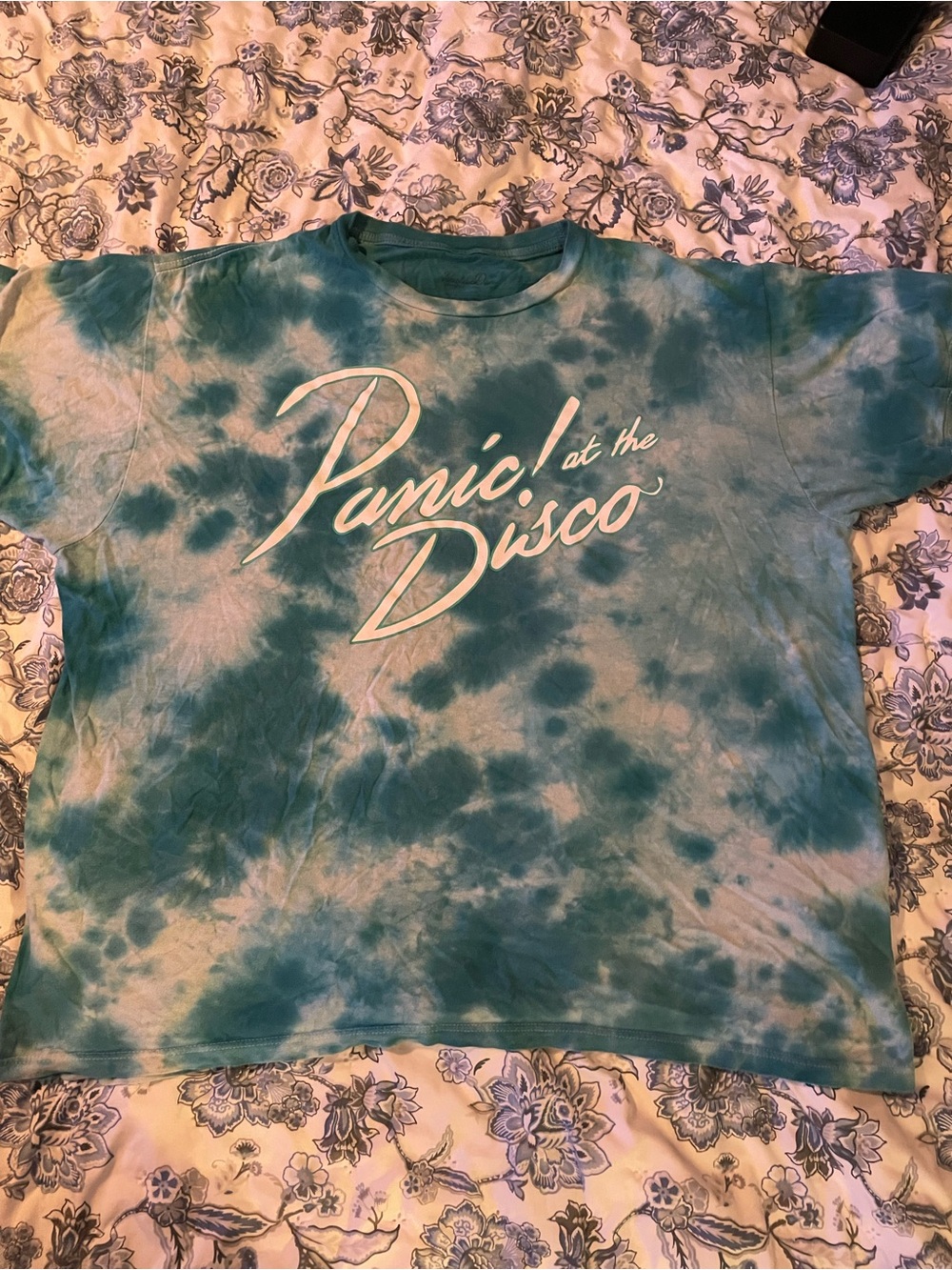 Panic! at the Disco Tie-Dye Graphic Tee - Teal & White
